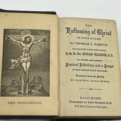 1880s The Following of Christ in Four Books by Thomas A. Kempis Baltimore TG6