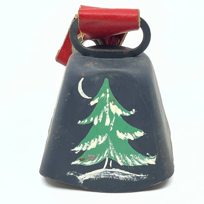 Vtg Pennsylvania Dutch Folk Art Hand Painted Cowbell Christmas Tree KAY TG2-9