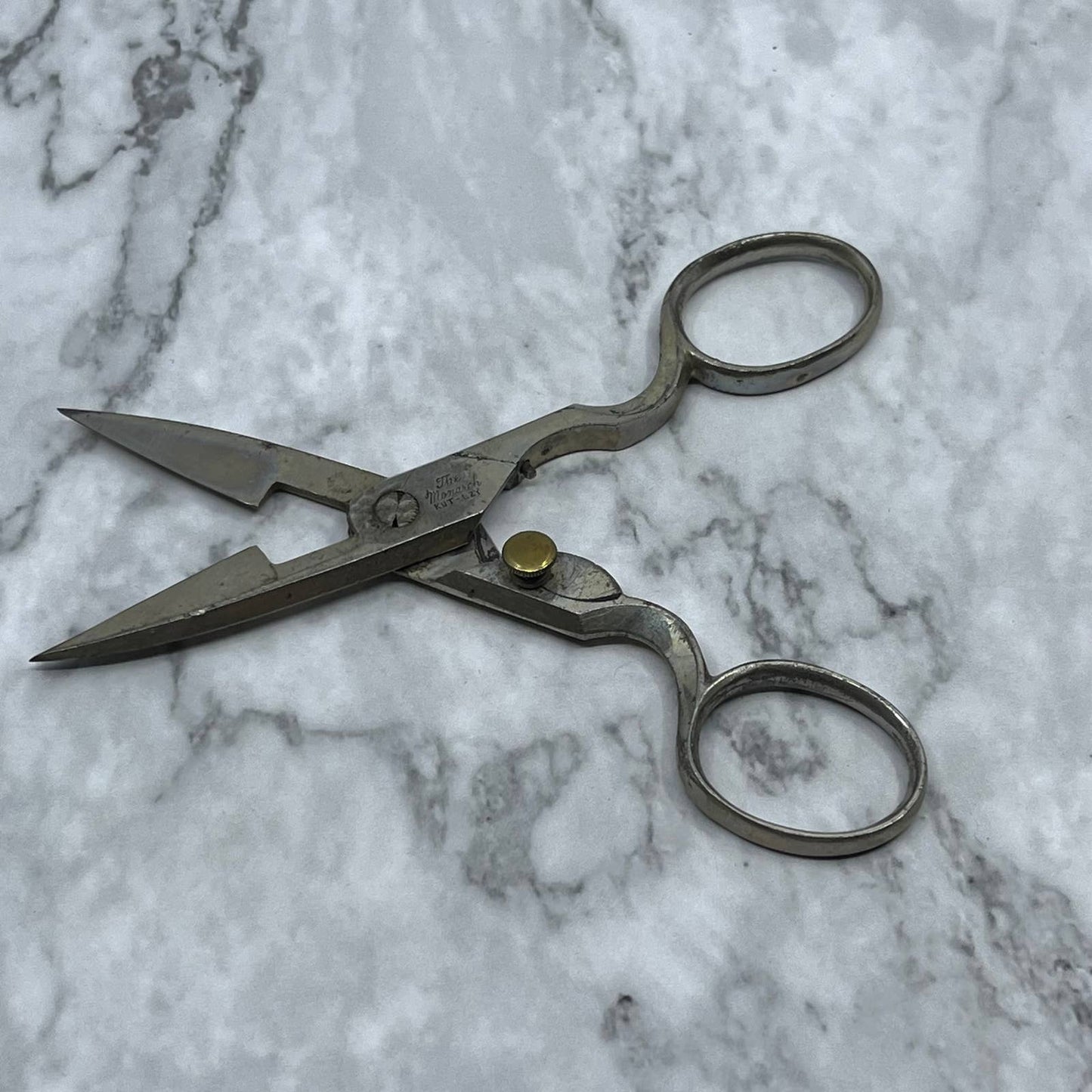 Vtg Monarch Kut Ezy Buttonhole Scissors Shears w/Depth Adjuster Germany SE9