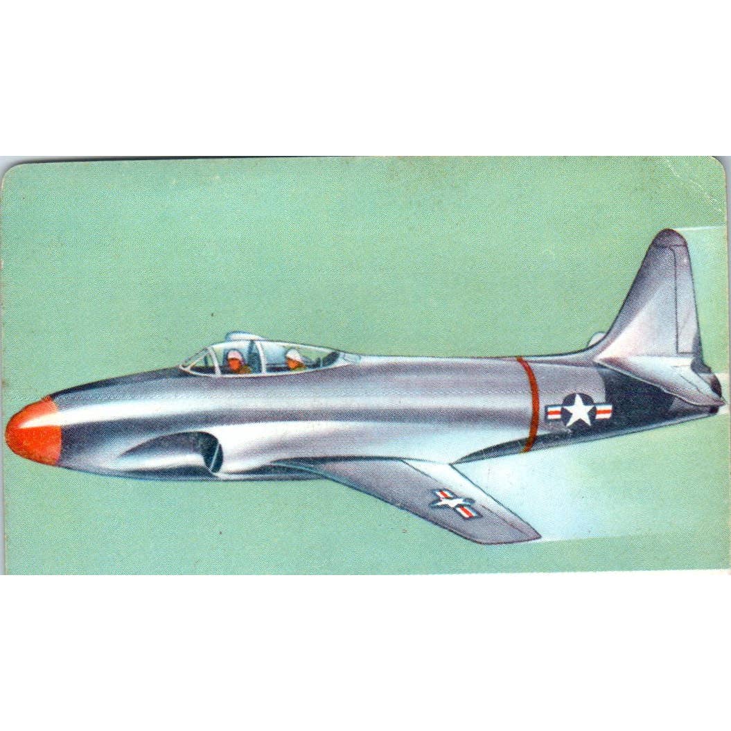1957 Vintage Lockheed T-33 Quaker Pack-O-Ten Warplanes Card EA3