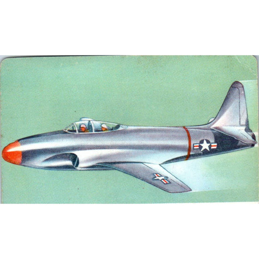 1957 Vintage Lockheed T-33 Quaker Pack-O-Ten Warplanes Card EA3