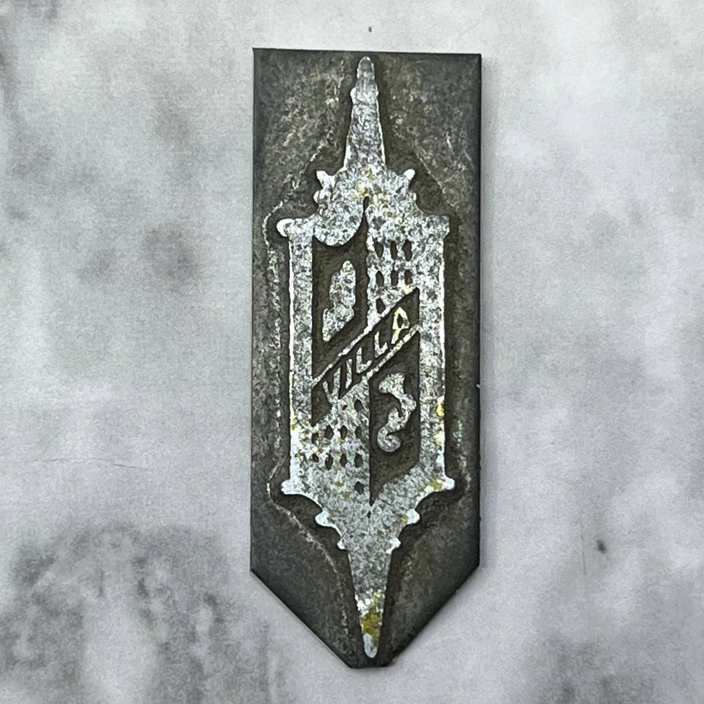 Vintage Printing Letterpress Printers Block Plate VILLA SE836