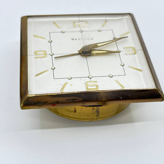 Vintage MCM Westclox Alarm Clock Face Brass SD1