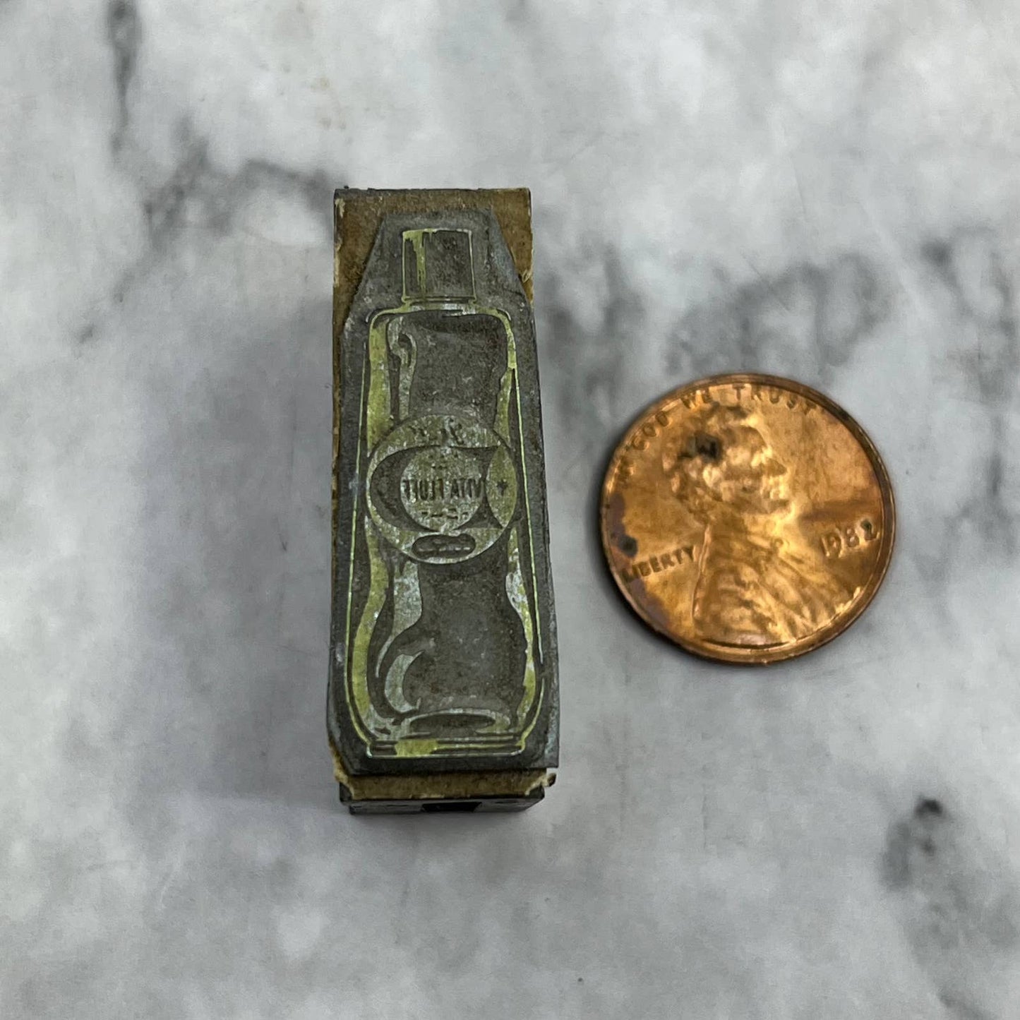 Vintage Printing Letterpress Printers Block Plate Duon Vita Fluff Shampoo TJ57