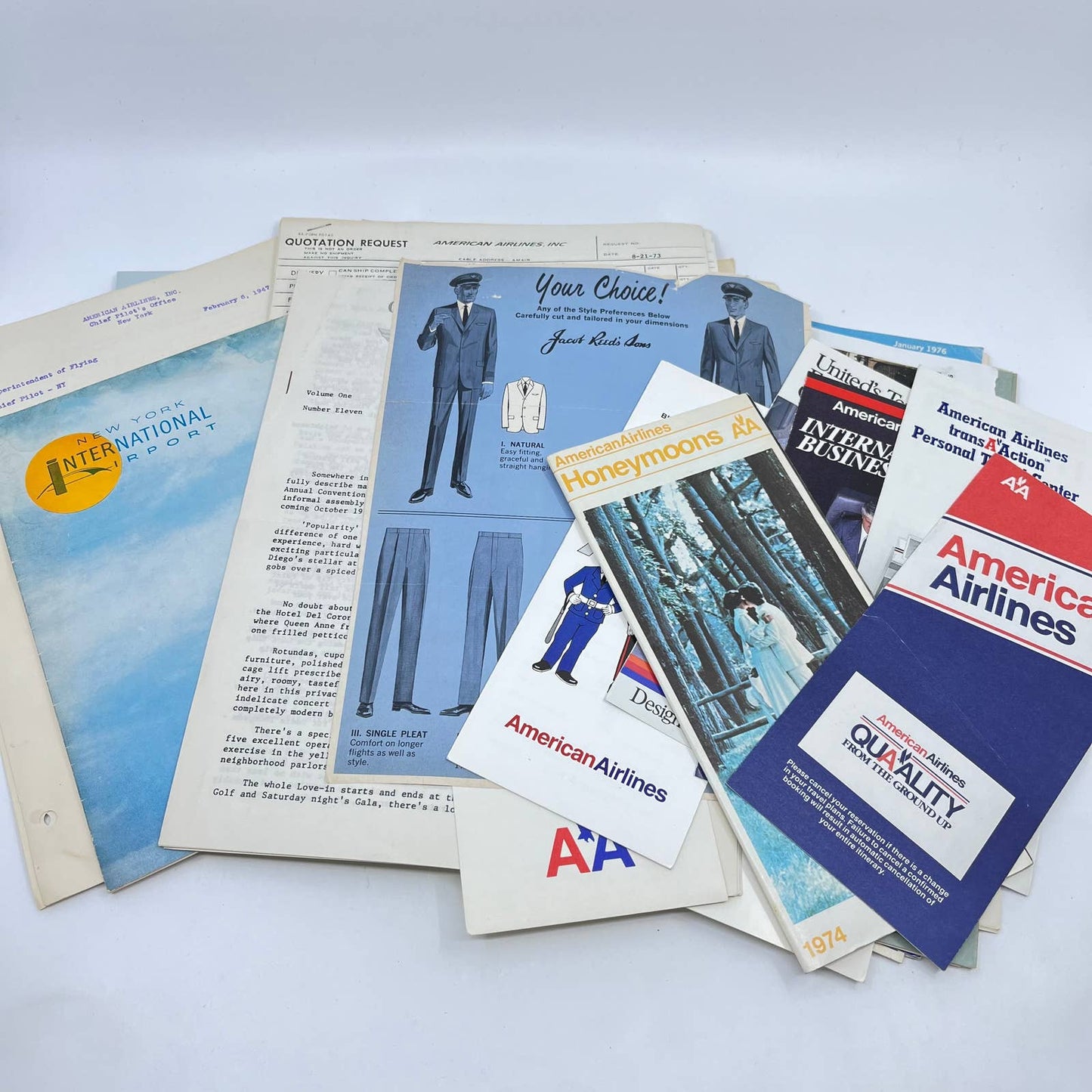 HUGE Lot 1940-1990 Commercial Airline Ephemera American Airlines Pan Am TC6