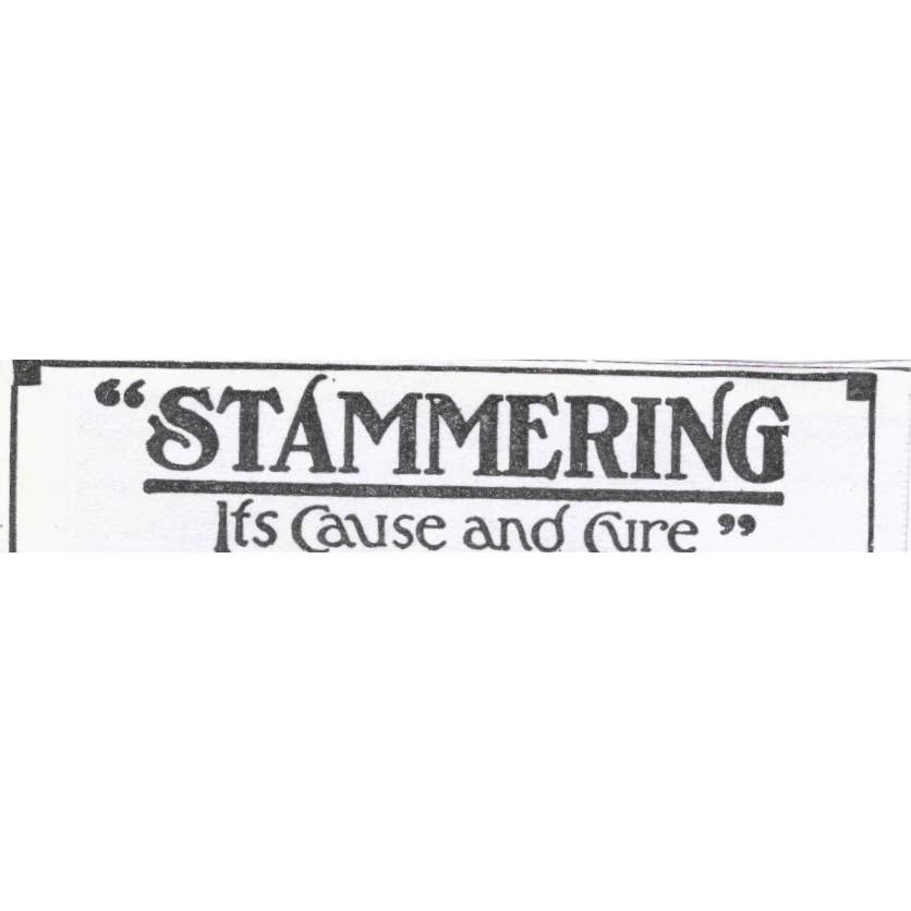 Stammering Cause & Cure Benjamin N. Bogue Indianapolis - 1921 Original Ad TJ7-S6