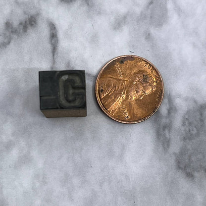 Vintage Letterpress Printers Block Plate “C” Block Letter Monogram TJ512