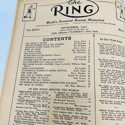 1947 Sept - The Ring Boxing Magazine – Ike Williams Cover Louis Graziano TA5