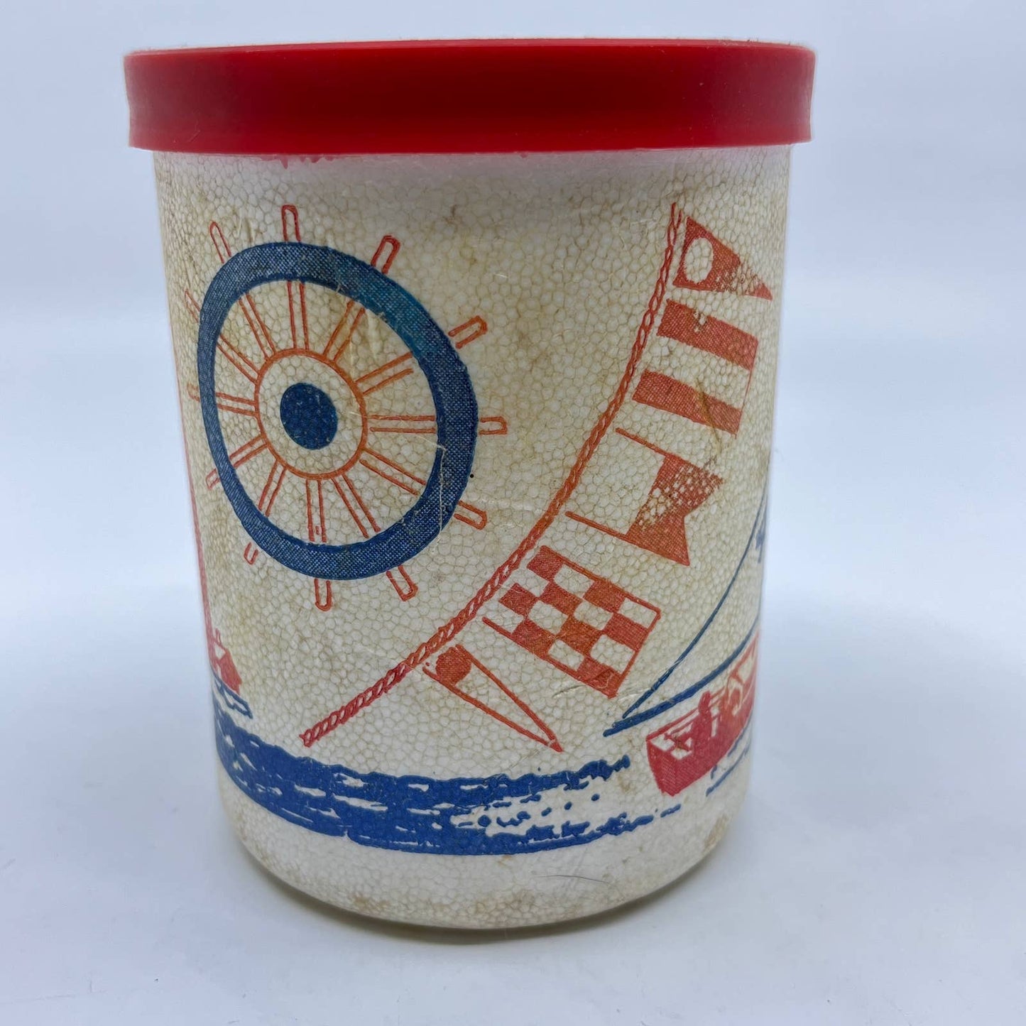 Vintage 80s Nautical Sailing Compass Can Koozie Coozie Foam Styrofoam TF6