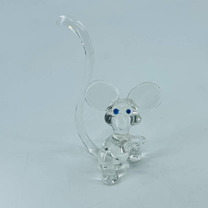 Vintage Art Glass Mouse Figurine Paperweight 4 x 3 SB1