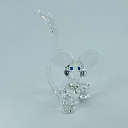 Vintage Art Glass Mouse Figurine Paperweight 4 x 3 SB2