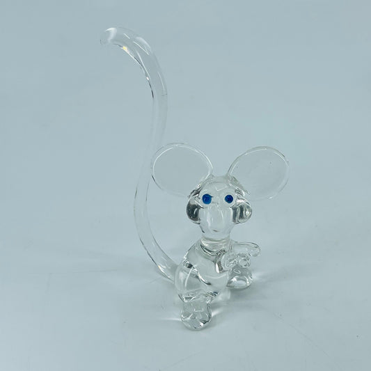 Vintage Art Glass Mouse Figurine Paperweight 4 x 3 SB2