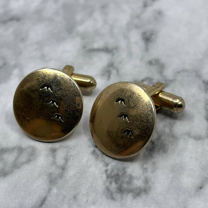 Vintage MCM Gold Tone Cufflinks Hickok SA2