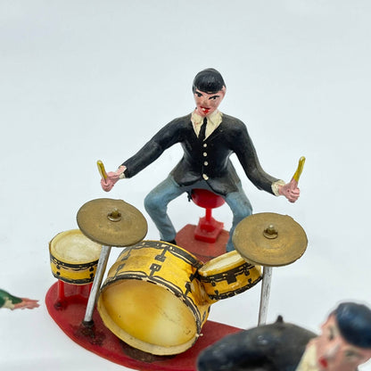 Vintage Beatles 3" Figure Set Cake Toppers 1960s Plastic Hong Kong COMPLETE TF5
