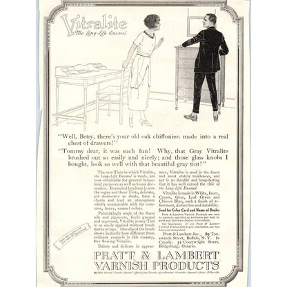 c1920 Harper's Ad Vitralite Enamel Pratt & Lambert Varnish Bridgeburg Ont TF6-1