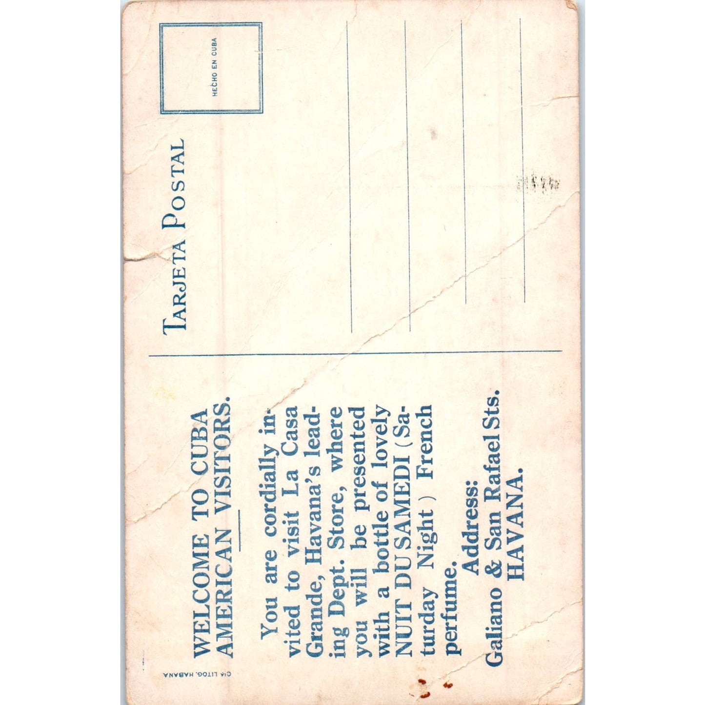 Almacenes La Casa Grande Galiano Y San Rafael Havana Cuba Postcard TK1-P16