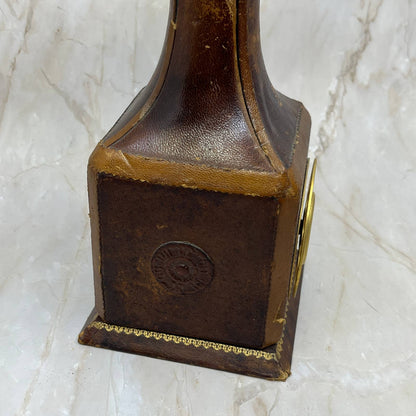 Vintage Italian Leather Wrapped Telephone Shape Decanter Bottle TC5