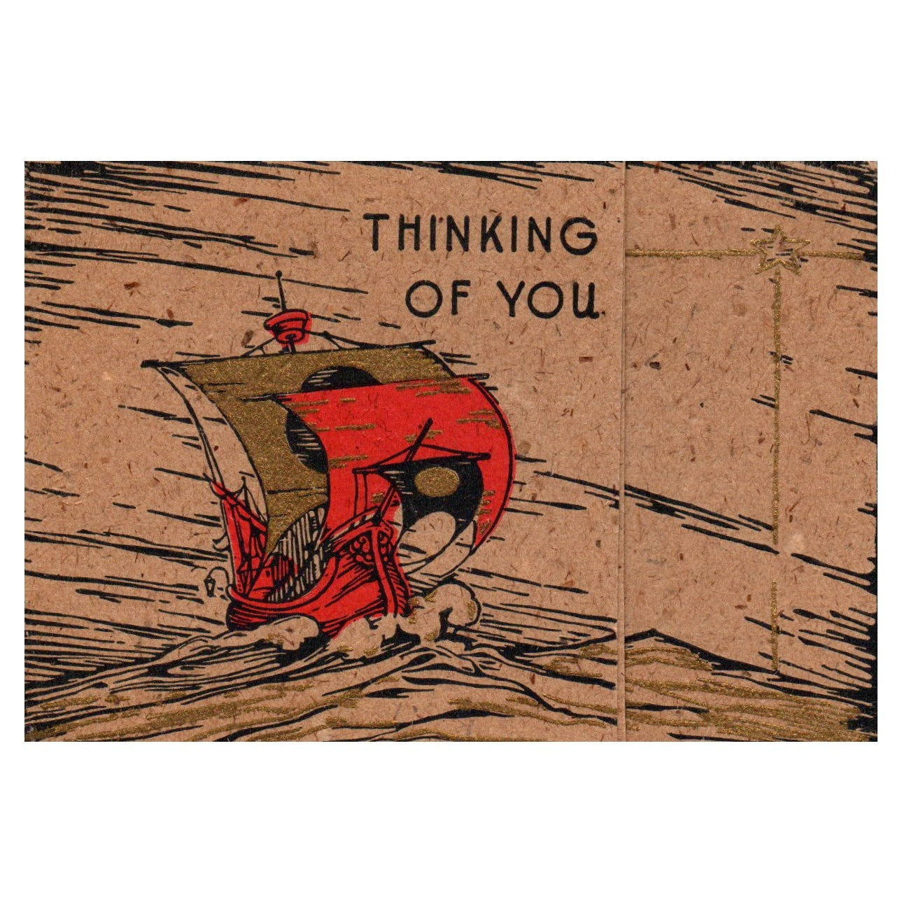 Vintage Greeting Card Spanish Galleon - Rust Craft P5-2