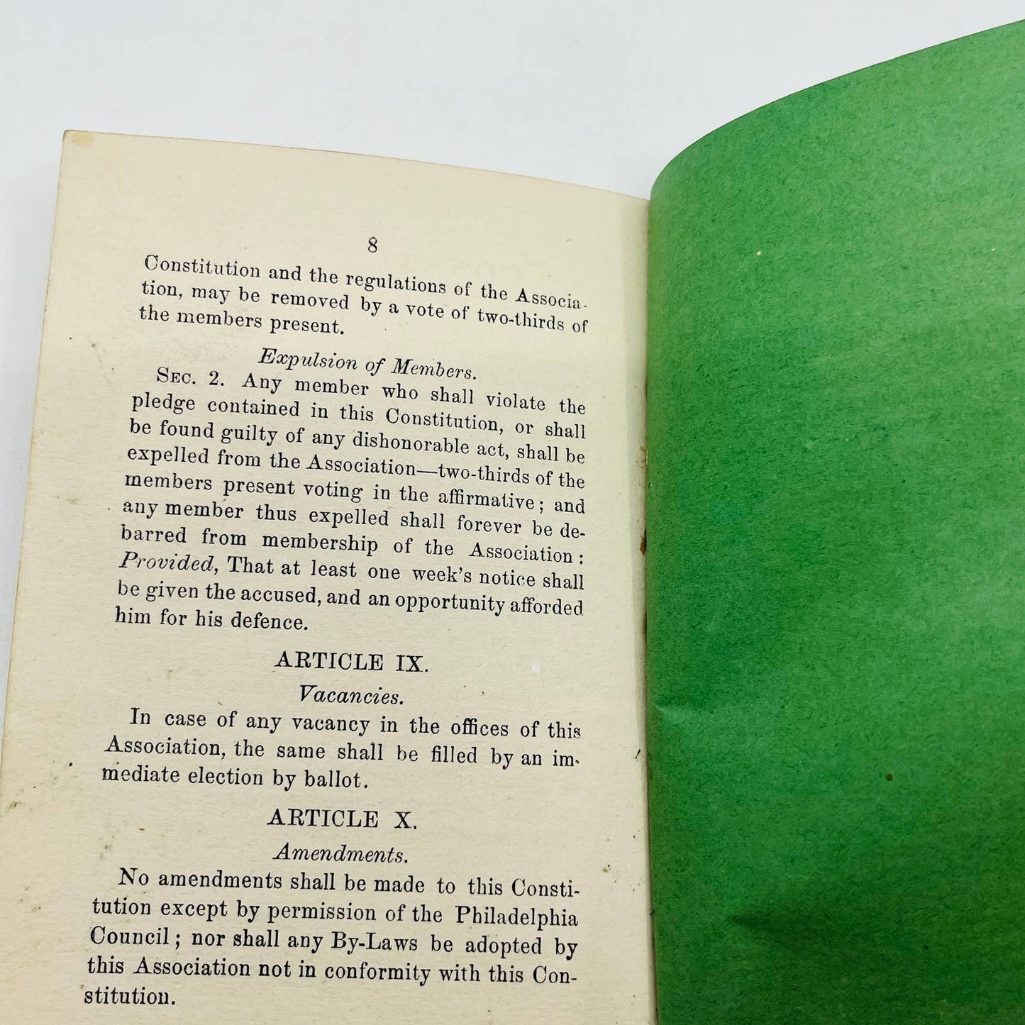 1866 Civil War Constitution of the Ward Association of the Boys in Blue PA SC2