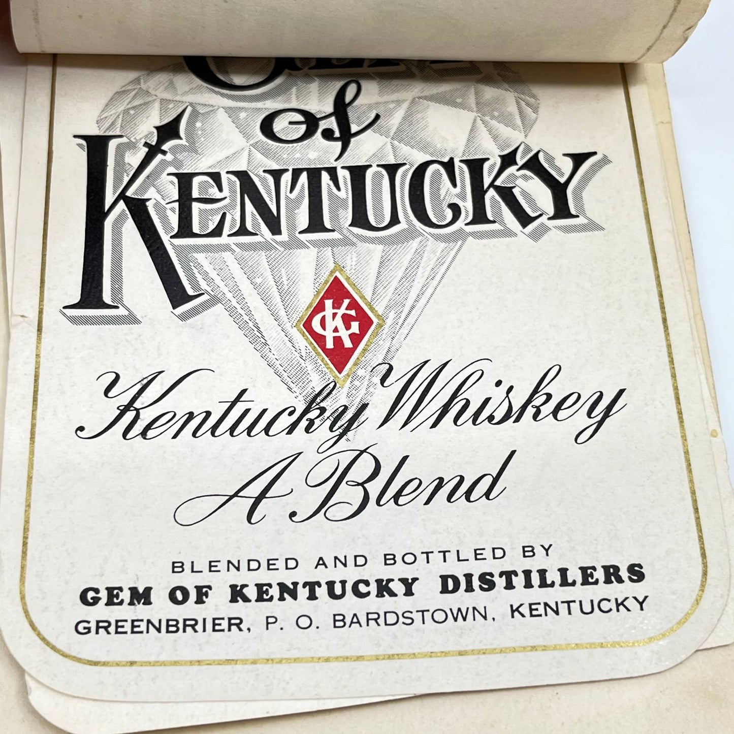Gem of Kentucky Whiskey Label Set of 9 Double Springs Distillers Bardstown KY