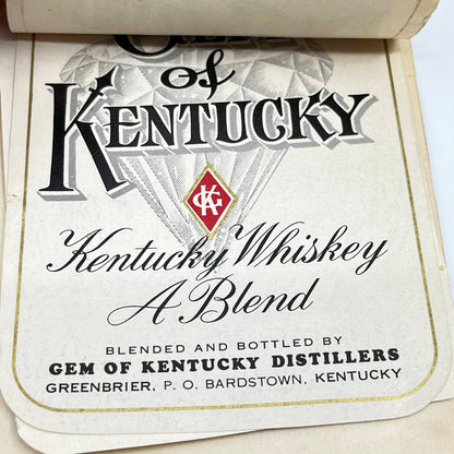 Gem of Kentucky Whiskey Label Set of 9 Double Springs Distillers Bardstown KY