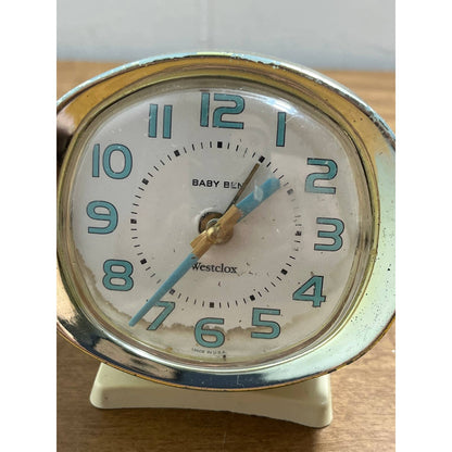 Vintage MCM Westclox Baby Ben Wind Up Alarm Clock Glow in The Dark  UNTESTED