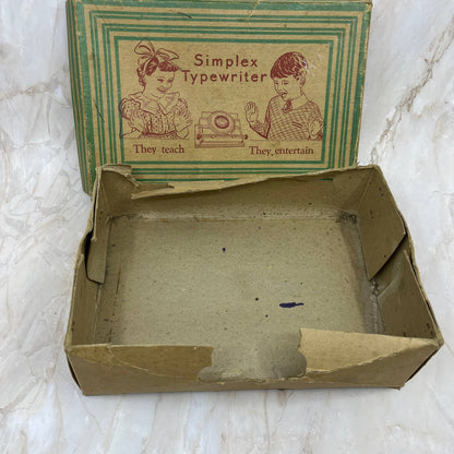 Vintage Antique Tin Litho Toy Simplex Model A Typewriter in Original Box TK2