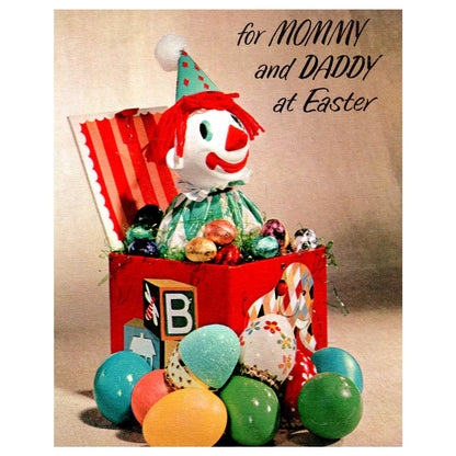 Vintage Greeting Card Easter Creepy Clown - American Greetings TJ8-7