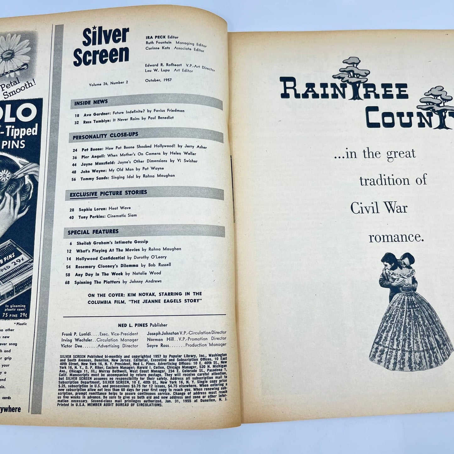 Silver Screen Magazine Oct-1957 Jayne Mansfield John Wayne Ava Gardner TC6