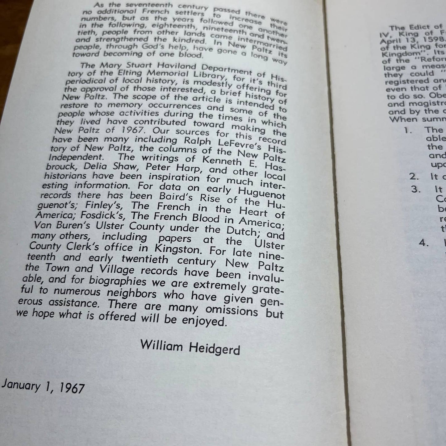 Vintage 1960s A History of New Paltz NY New York Haviland Collection No. 3 NE1