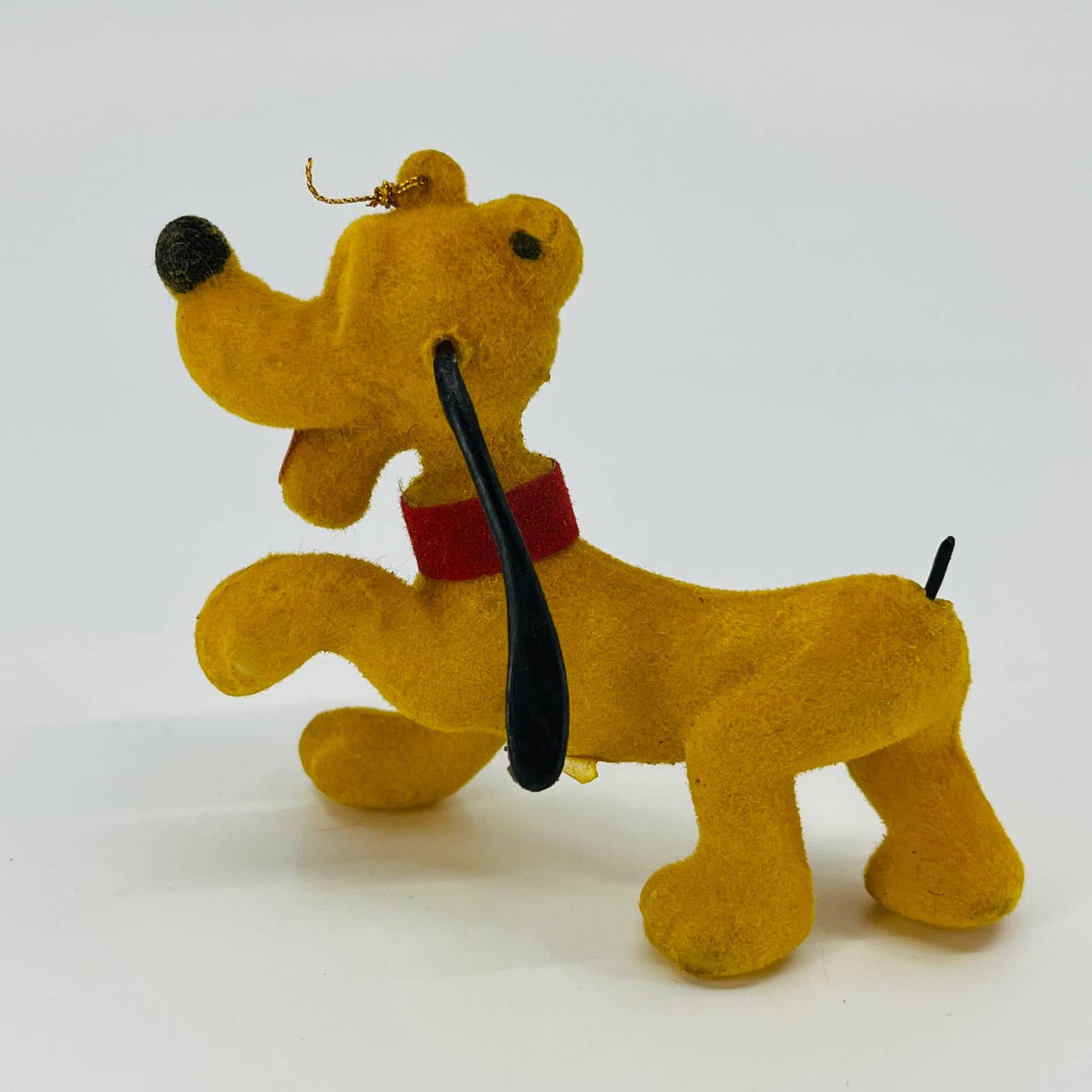 1960s Walt Disney Flocked 3.5” Pluto Christmas Ornaments Hong Kong TD9