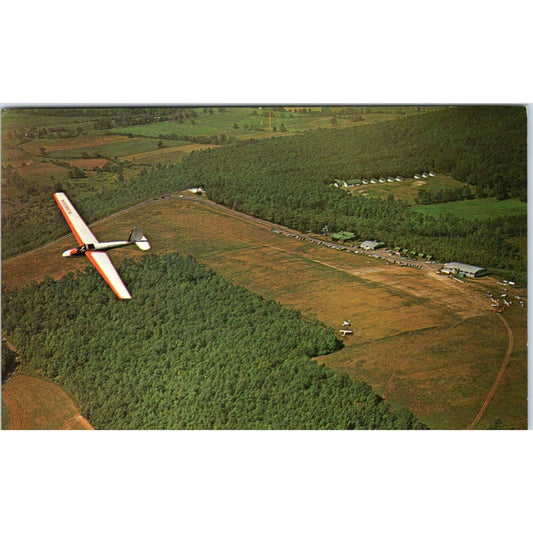 Sailplane Over Harris Hill Elmira NY - Original Postcard TJ9-P1