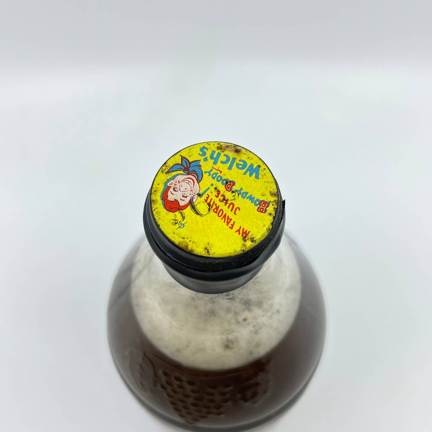 1950s Welch's 1.5 pts Howdy Doody Grape Juice Bottle UNOPENED TE5