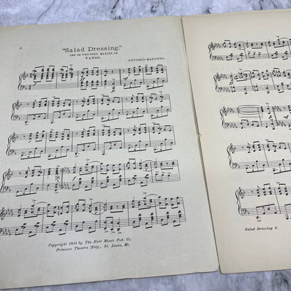 1914 Sheet Music - Salad Dressing - Antonio Bafunno TI1