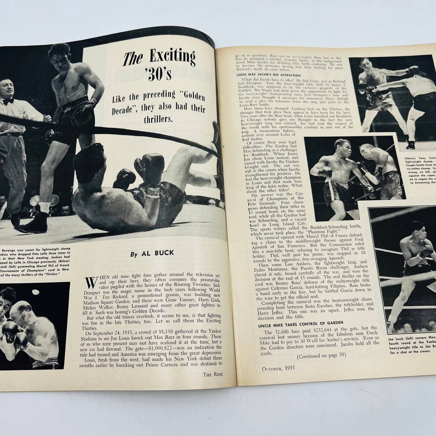 1955 Oct - The Ring Boxing Magazine – Rocky Marciano Archie Moore Cover TA5