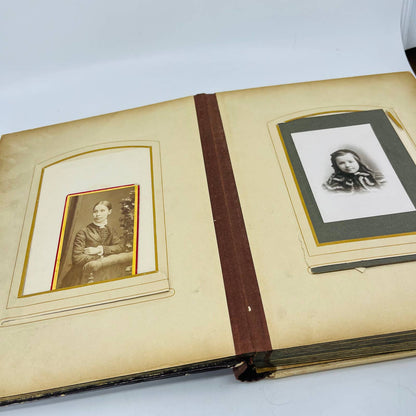 LOADED 1880s Victorian Photo Album Filled With Labeled Photos 8 x 10” TD2