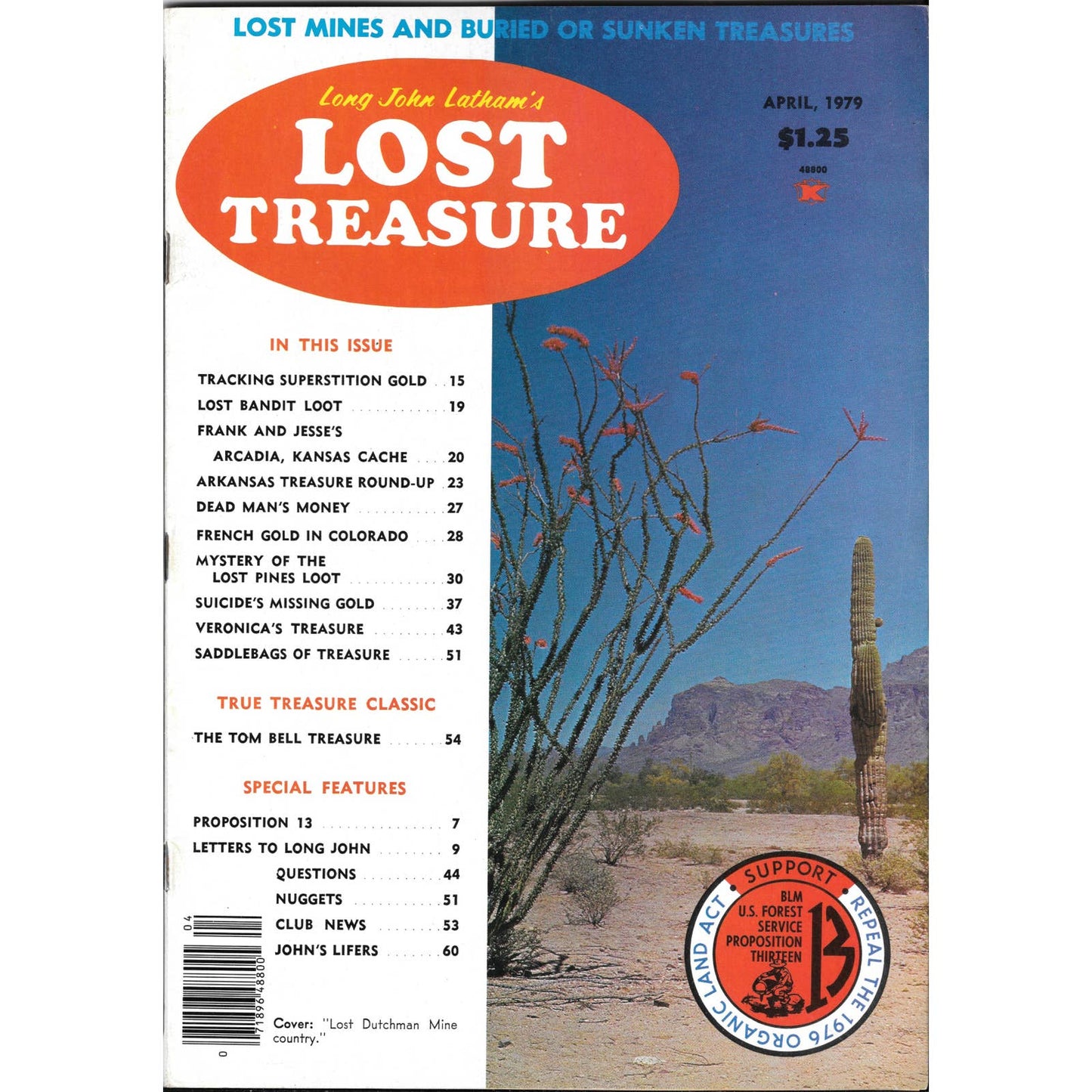 Long John Lathams Lost Treasure Magazine Lost Mines, Buried, Sunken Apr 1979 M1