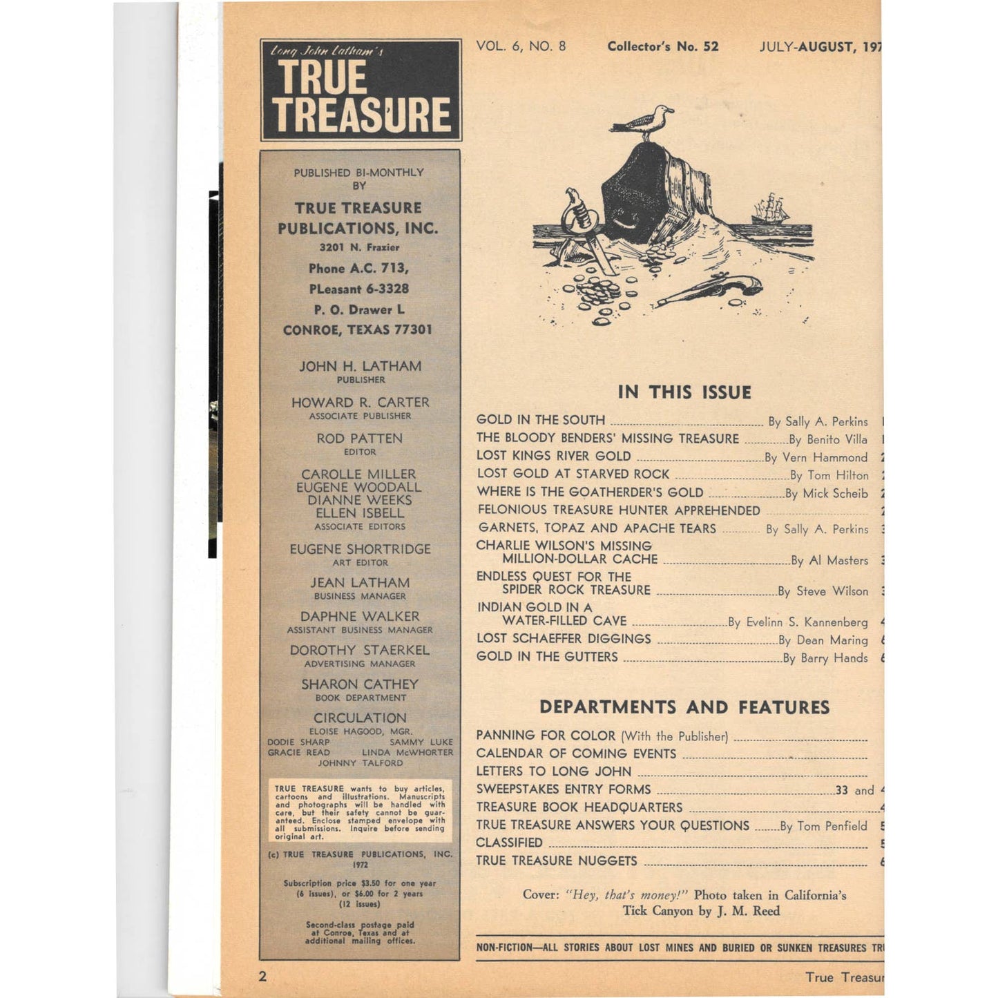 Long John Latham's Treasure Magazine - Gold Mining Metal Detecting Aug 1972 M5