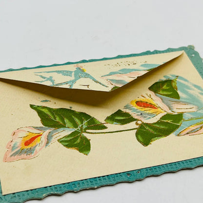 1910s Post Card Die Cut Attached Front Envelope Calla Lily PA7