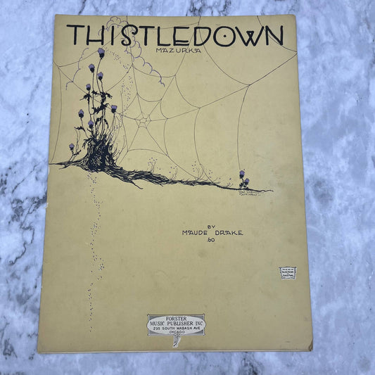 1921 Sheet Music -  Thistledown - Mazurka Maude Drake TI1
