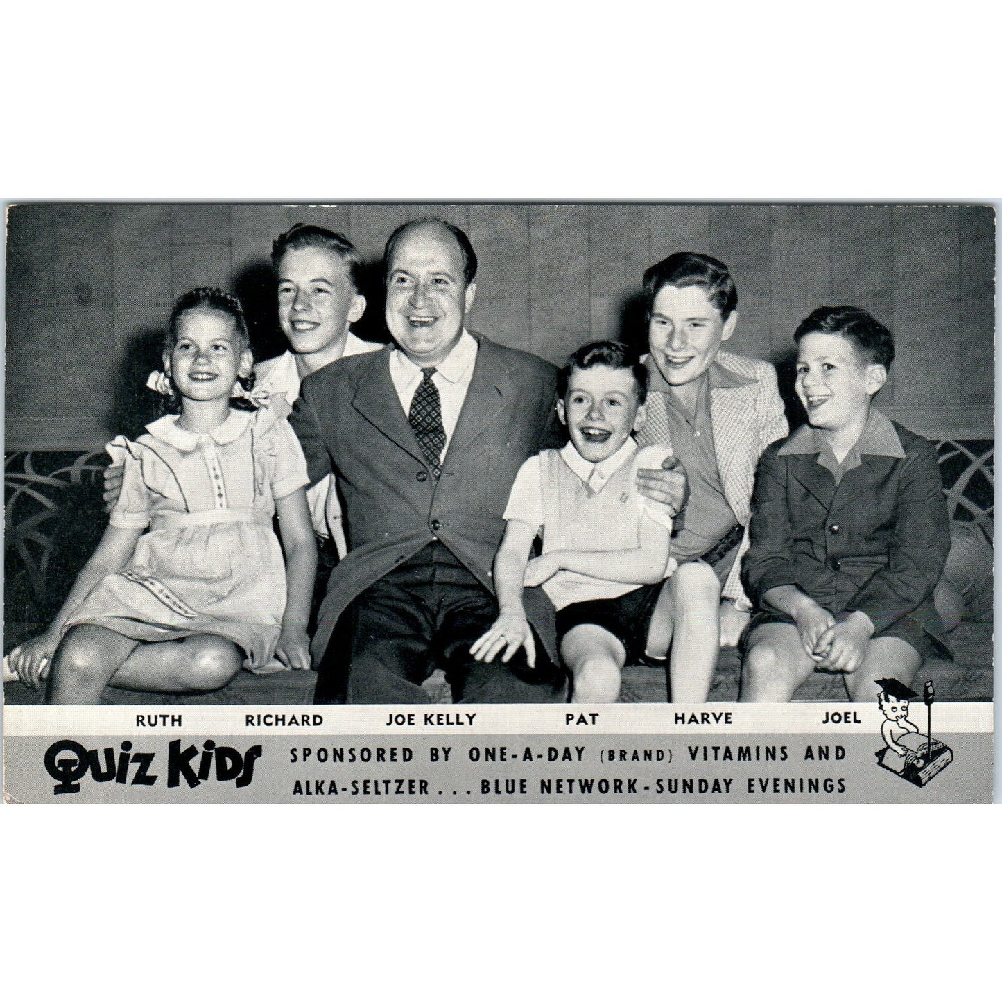 Quiz Kids TV Show Postcard John Lewellen 1946 Original Postcard P2-9