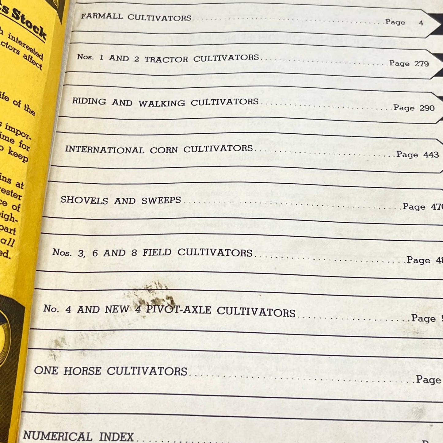 1950s International Harvester CU-1A Cultivators Parts Catalog TF8