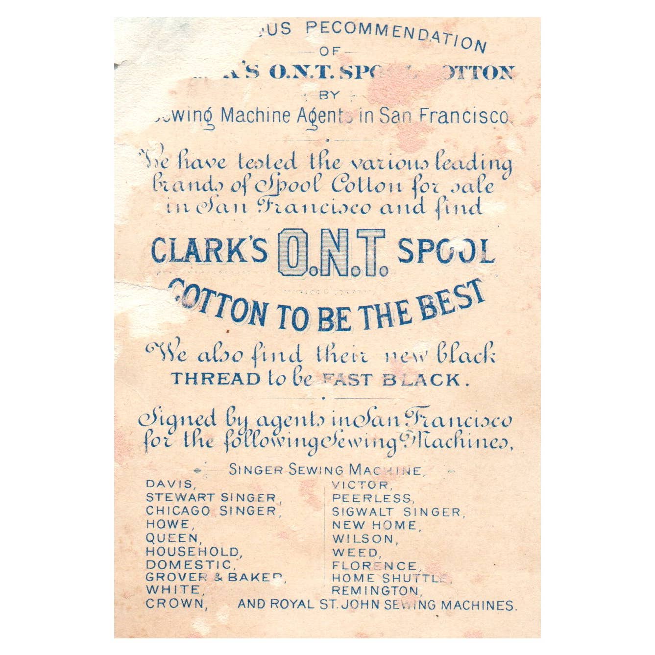 Clarks ONT Cotton African American Boy Fishing- 1880s Victorian Trade Card TJ8-3