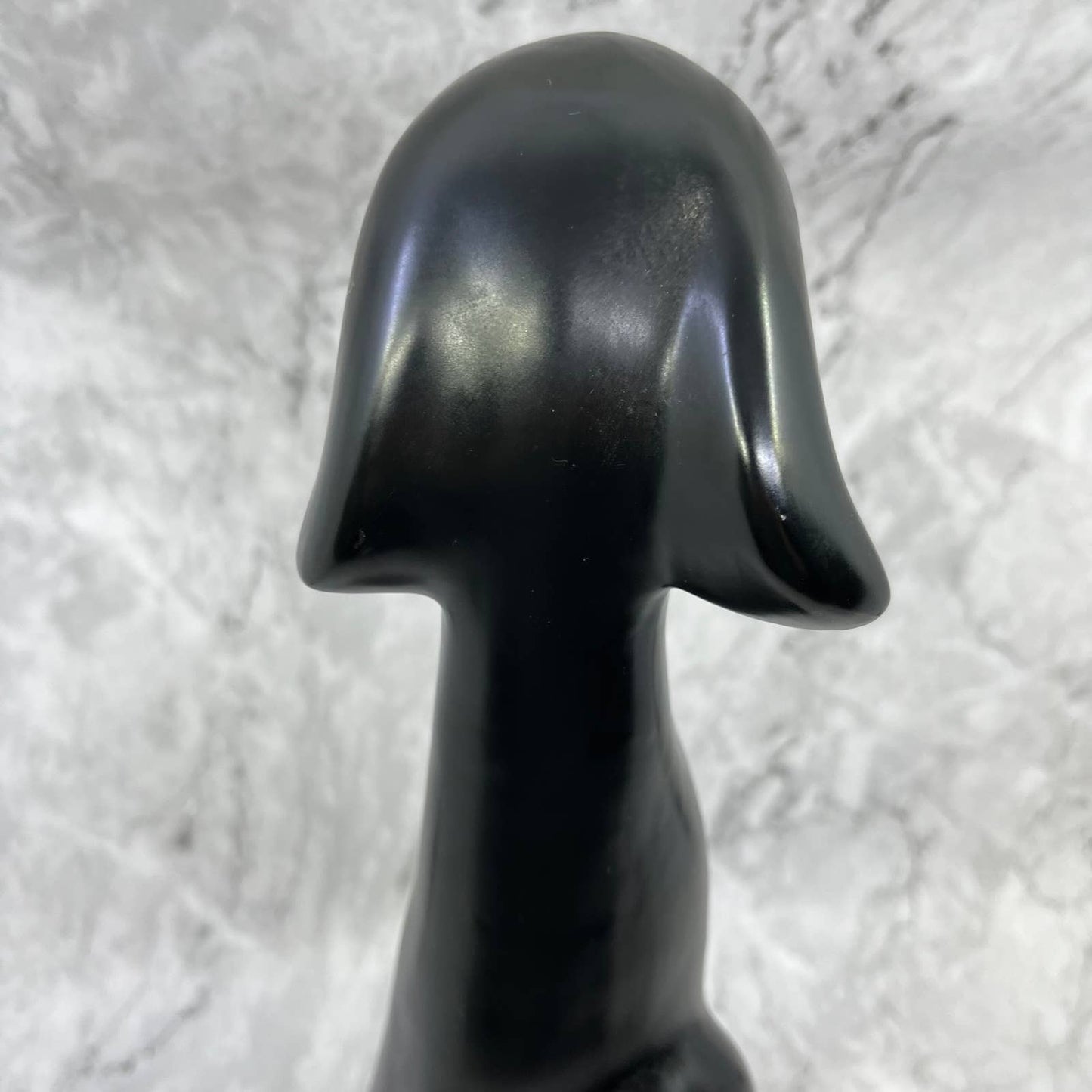 Vintage MCM Art Deco Tall Black Poodle Statue USA Pottery 17.5" TJ1
