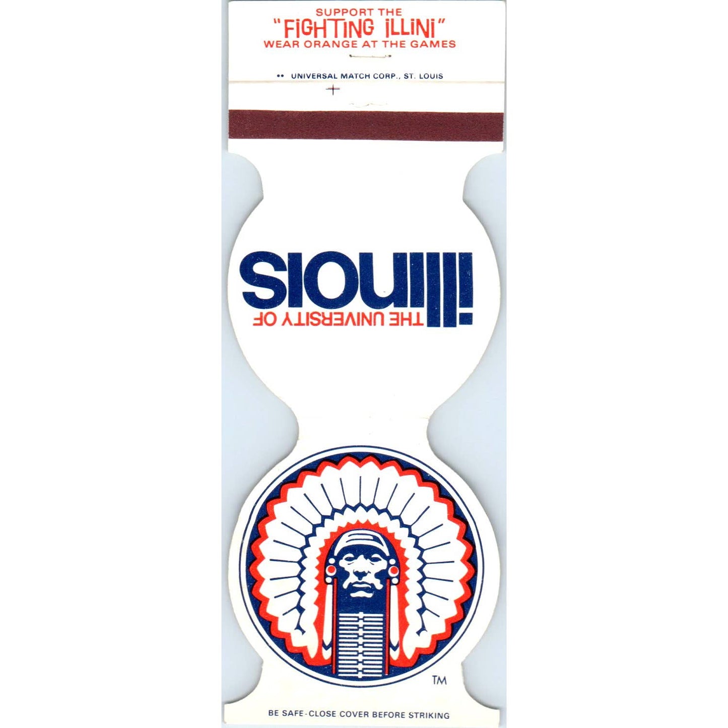 1984-85 Illinois Fighting Illini Helmet Football Schedule Matchbook Cover SA1-M4