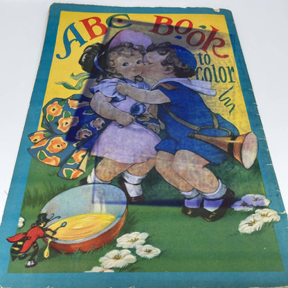 1940 Jumbo Coloring Book ABC Book To Color Saalfield Akron Ohio TB4