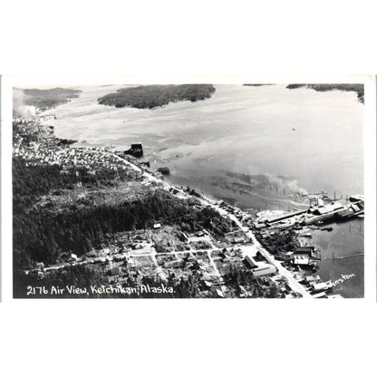 1956 Air View of Ketchikan Alaska Original Postcard TK1-30