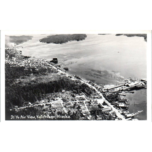 1956 Air View of Ketchikan Alaska Original Postcard TK1-30