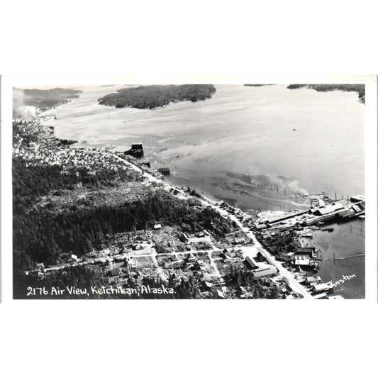 1956 Air View of Ketchikan Alaska Original Postcard P2-6