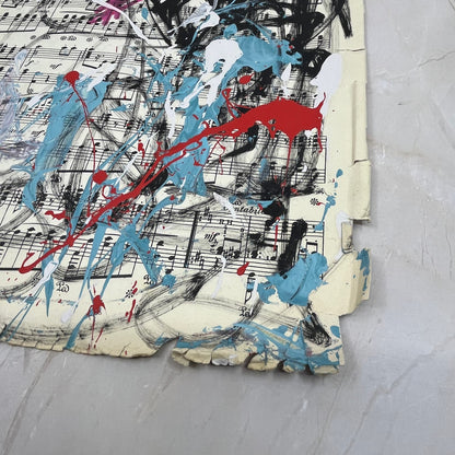 Original Mixed Media Abstract Art Painting 10x13” Vivid Notes Signed #7